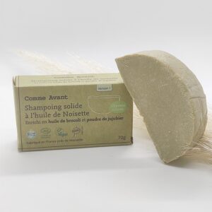 Shampoing solide enrichi en huile de brocoli